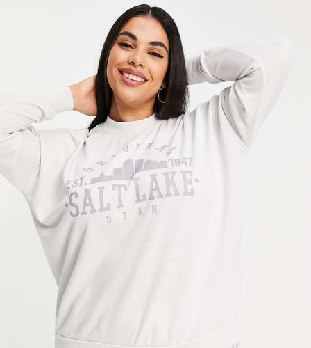 Exclusivité - Sweat d'ensemble avec motif style universitaire - cassé - Noisy May Curve - Modalova