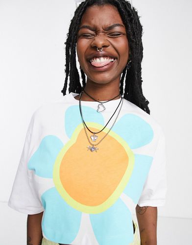 T-shirt oversize coupe carrée avec imprimé fleur - Native Youth - Modalova