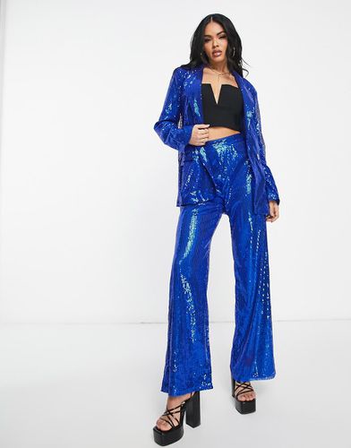 Pantalon d'ensemble à sequins et taille haute - de cobalt - Naanaa - Modalova