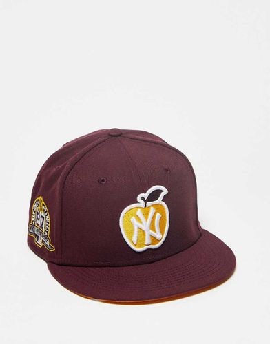 Fifty - Casquette NY Yankees à patch pomme - Bordeaux - New Era - Modalova