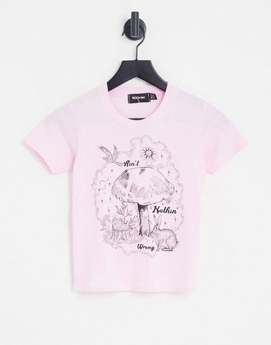 T-shirt court à imprimé champignon - New Girl Order - Modalova