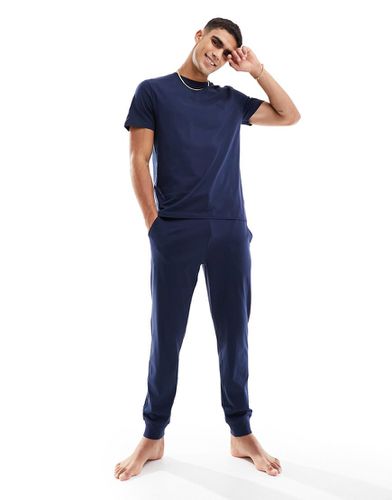 Ensemble pyjama avec pantalon de jogging brodé - New Look - Modalova