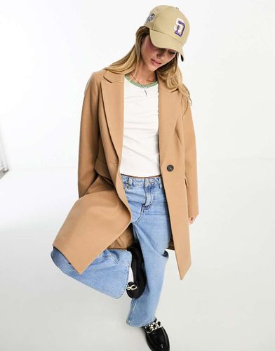 Manteau doublé élégant avec boutons sur le devant - Camel - New Look - Modalova