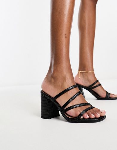 Sandales à talons et brides asymétriques - Noir - New Look - Modalova