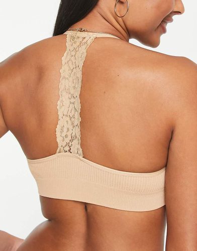 Soutien-gorge sans coutures avec dentelle dans le dos - Fauve - New Look - Modalova