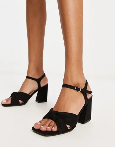 Sandales à talon effet noué - Noir - New Look - Modalova