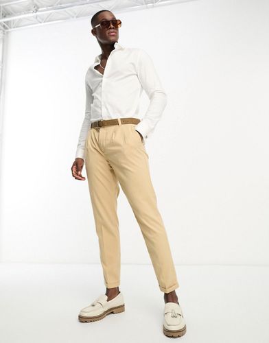 Pantalon élégant avec double pli à l'avant - Taupe - New Look - Modalova