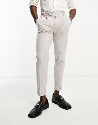 Pantalon habillé effet lin - Taupe - New Look - Modalova