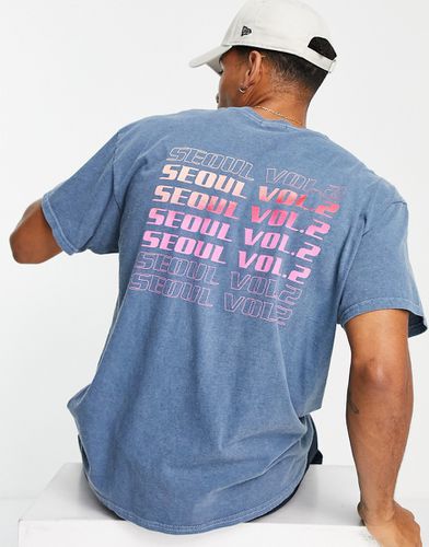 T-shirt à imprimé Seoul au dos - surteint - New Look - Modalova