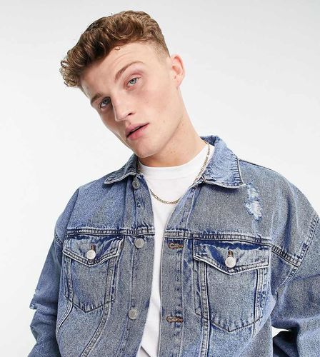 Veste en jean oversize - clair - New Look - Modalova