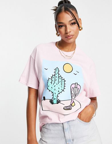 T-shirt oversize avec motif cactus style western - New Love Club - Modalova