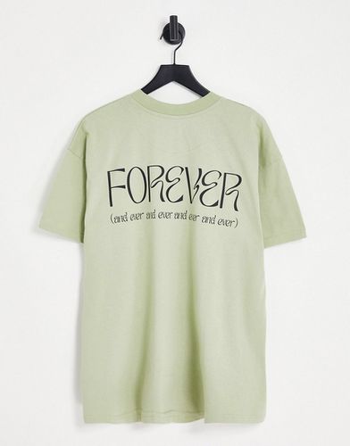 T-shirt à imprimé Forever au dos - Sauge - Night Addict - Modalova