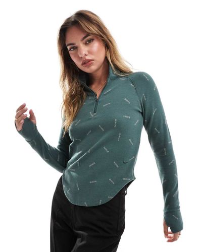 Top  manches longues et col zipp avec logo virgule - Nike - Modalova