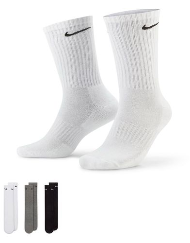 Training - Everyday Cushioned - Lot de 3 paires de chaussettes - Blanc, gris et noir - Nike - Modalova