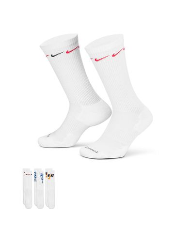 Plus - Everyday Cushioned - Lot de 3 paires de chaussettes à motif - Blanc - Nike Training - Modalova