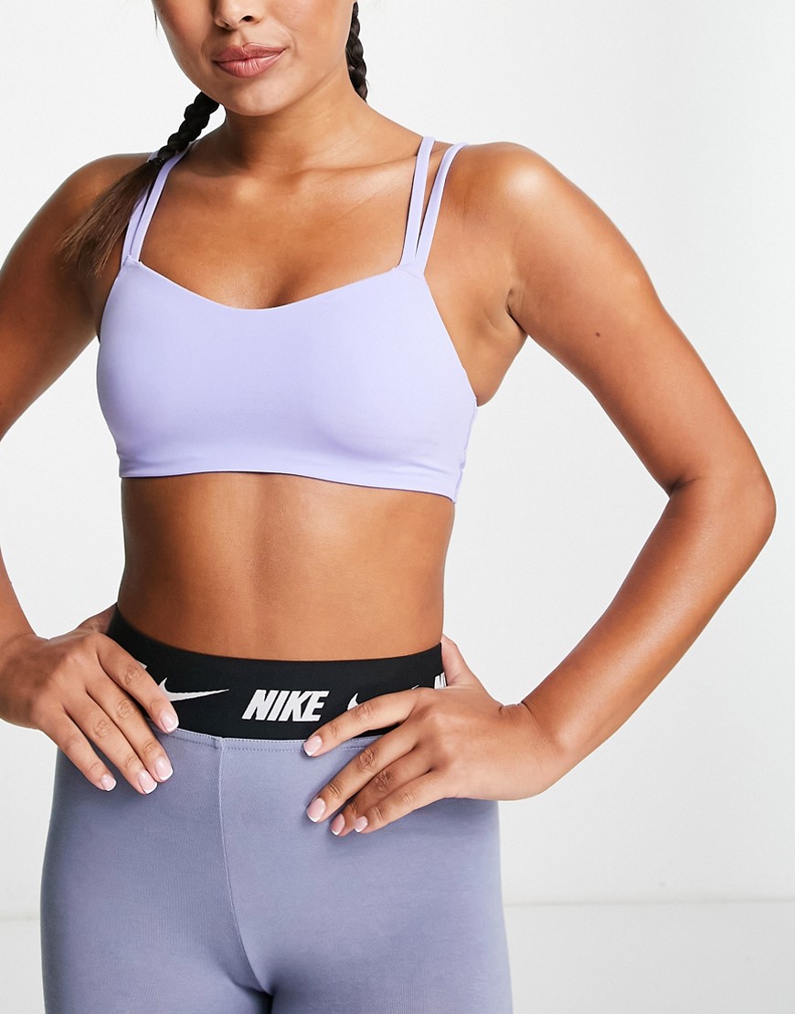 Nike - Yoga Alate Luxe - Brassière de sport maintien léger à lanières - Lilas - Nike Training - Modalova