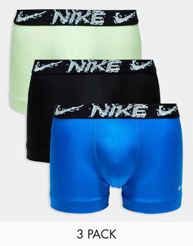 Dri-FIT Essential - Lot de 3 boxers en microfibre - Bleu/fluo/noir - Nike - Modalova