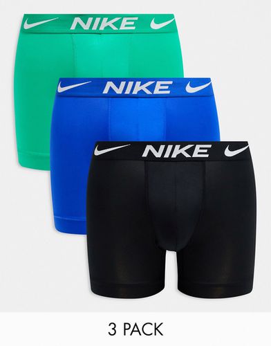 Dri-FIT Essential - Lot de 3 boxers en microfibre - Vert/noir/bleu - Nike - Modalova