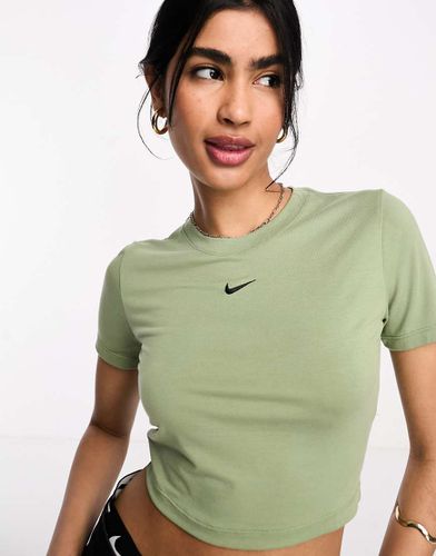 Essential - T-shirt crop top ajusté à logo virgule - pétrole - Nike - Modalova