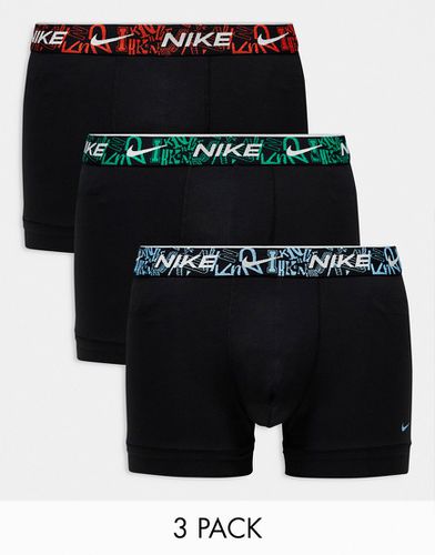 Everyday Cotton Stretch - Lot de 3 boxers avec ceinture à imprimé graffiti - Nike - Modalova