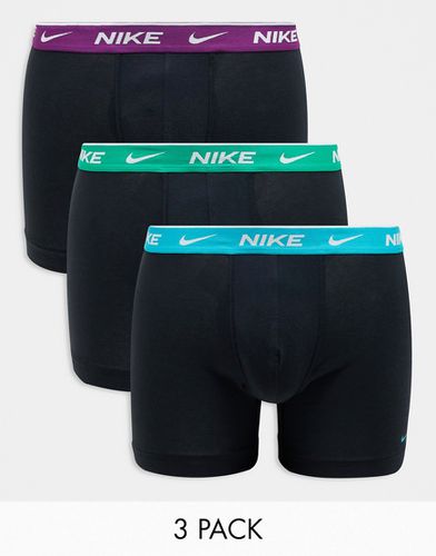 Everyday - Lot de 3 slips en coton stretch à taille contrastante - Nike - Modalova