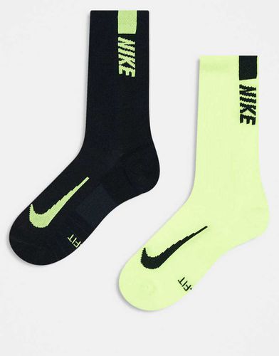 Nike Running - Multiplier - Lot de 2 paires de chaussettes - et vert - Nike Training - Modalova