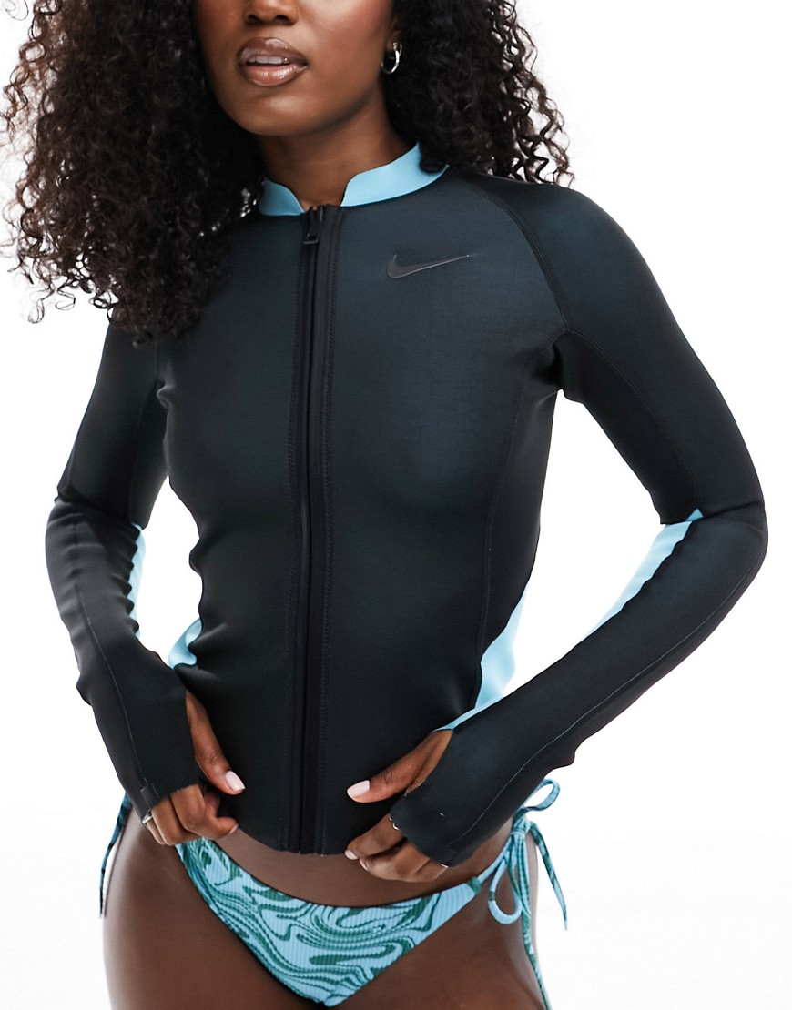 Fusion Open - Top de natation zippé réversible à manches longues - Nike Swimming - Modalova