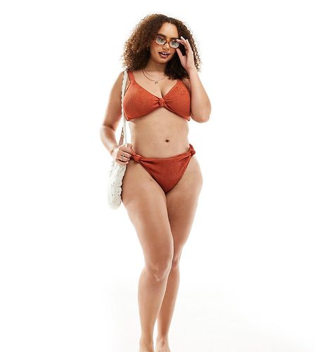 Bas de bikini taille haute effet froissé - Rouille - South Beach Curve - Modalova