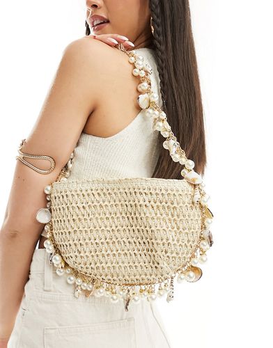 Sac porté épaule en crochet avec perles fantaisie et coquillages - South Beach - Modalova