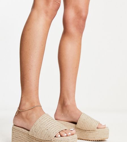 Sandales compensées style espadrilles à semelle plateforme - Naturel - South Beach - Modalova