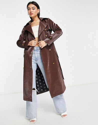 X Emilia Silberg - Trench-coat imitation cuir effet croco - Something New - Modalova