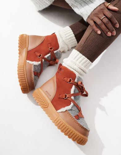 ONA AVE Alpine WP - Bottes imperméables en cuir avec doublure en polaire - Fauve/orange sanguine - Sorel - Modalova