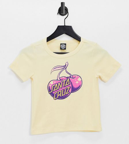 T-shirt ajusté style années 90 à imprimé graphique cerises - Jaune - Santa Cruz - Modalova