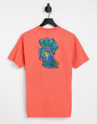 Bigfoot - T-shirt à motif main qui hurle - Saumon - Santa Cruz - Modalova