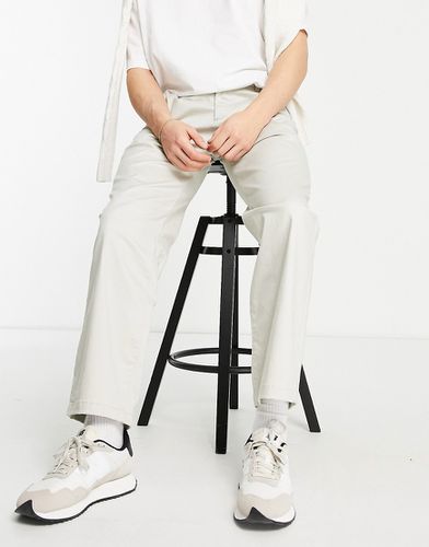 Pantalon chino large en coton - Beige - BEIGE - Selected Homme - Modalova
