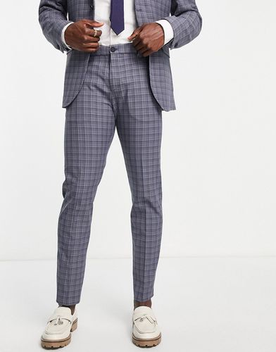 Pantalon de costume ajusté en crépon à carreaux - Selected Homme - Modalova