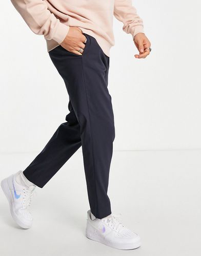 Pantalon habillé slim fuselé avec taille élastique - Bleu - Selected Homme - Modalova