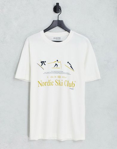 T-shirt oversize à imprimé Ski Club - Selected Homme - Modalova
