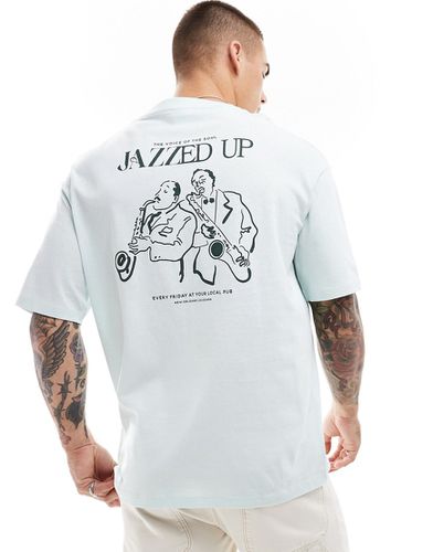 T-shirt oversize avec imprimé Jazzed Up au dos - Selected Homme - Modalova