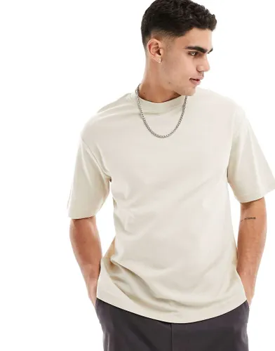 T-shirt oversize coupe carre - Beige - Selected - Modalova