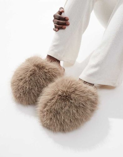 Smarties - Chaussons duveteux style pompon - Vison - Seqwl - Modalova