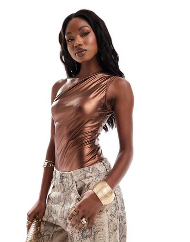 SIMMI - Body asymétrique effet métallisé - Bronze - Simmi Clothing - Modalova