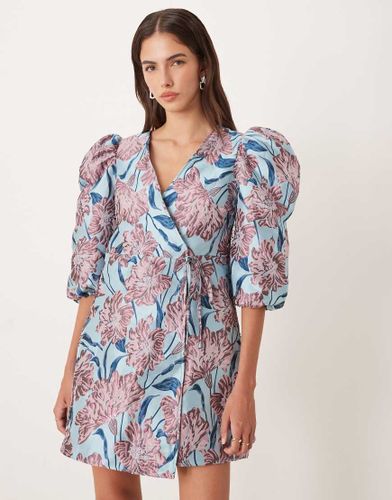 Deco - Robe portefeuille courte en jacquard  fleurs - Sister Jane - Modalova