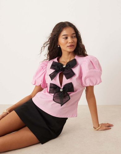 Top  manches bouffantes avec nauds sur l'avant - Sister Jane - Modalova