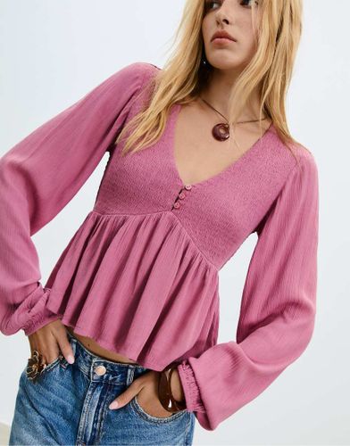 Blouse ample  manches longues - ple - Stradivarius - Modalova