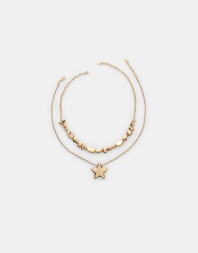 Lot de 2 colliers avec pendentifs caur et breloques - Dor - Stradivarius - Modalova