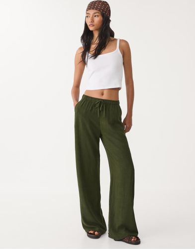 Pantalon en lin mlang - Stradivarius - Modalova