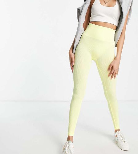 Petite - Legging côtelé sans coutures - Citron - Stradivarius - Modalova