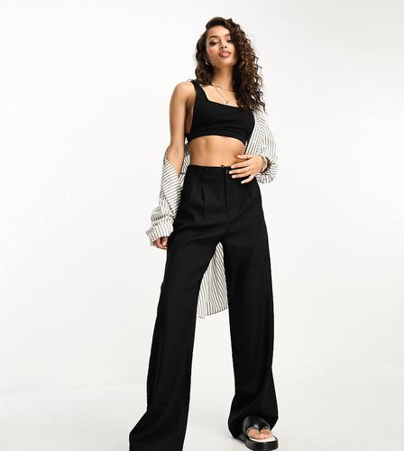 Petite - Pantalon ample aspect lin - Stradivarius - Modalova