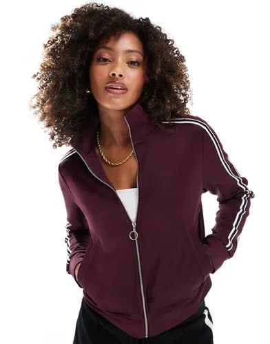 Sweat zippé - Bordeaux - Stradivarius - Modalova